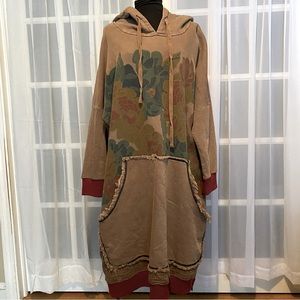 Bohemian Oversized (One/Size) Long Floral Hoodie